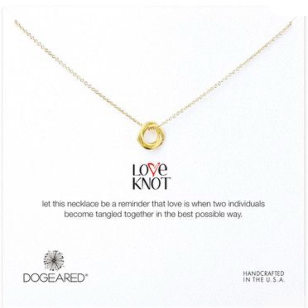 NWT (retired) DOGEARED - LOVE KNOT, GOLD DIPPED NECKLACE 18”